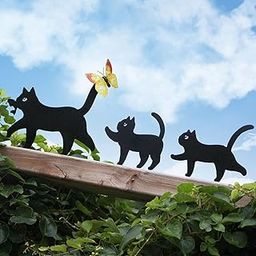 ATORSE 3Pcs Garden Signs Landscaping Backyard Lawn Black Cat Silhouette Yard Metal-image-51