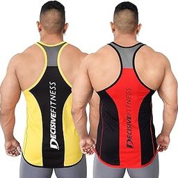 Gym Stringer Vest for Men Sleeveless Workout Tank Top for Bodybuilding Muscle Fit Sportswear | Combo Pack-image-20