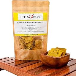 Bites of Bliss Jowar N Ginger Crackers 125g | Immunity Booster | No Added Sugar | Vegan | Diabetic Friendly | 100% Baked | Healthy Snack Substitute | Single Pack-image-42