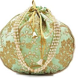 Handmade Potli Bag for Party Ocassion Festivals - 9.5x9.5 Inch-image-15