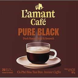 L'amant Cafe Natural Pure Black Coffee Dark Roast Bold and Smooth Flavor Instant Coffee (Size-40gram)-image-14