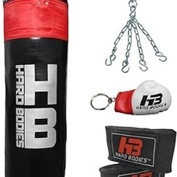 Hard Bodies Professional Synthetic Leather Punching Bag (UNFILLED :- 6 Feet / 72 inches) (6 Feet / 72 Inches, Black with Red Strap)-picture-15