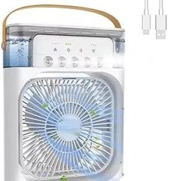 Drumstone (Enjoy Cool Summer) Portable Air: Water-Cooled Five-Spray Fan and 700ml Evaporative Desktop Humidification Air Conditioner Cold Fan." 7 LED Lights and a 1-3 Hour Timer_Multicolor-picture-15