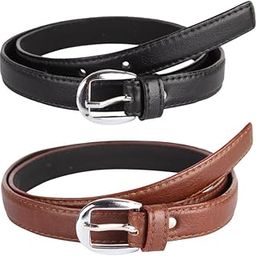CH Women's and Girl's PU Leather Belt Combo Pack of 2 Ladies's Girl's Belt For Jeans,Formal Casual Belts For Women/Girls Belt Free Size Fit on Upto 36inch Waist (C-image-26