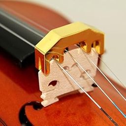 VIOLIN METAL MUTE MADE WITH BRASS WITH GOLDEN COATING, HIGH MUTING PART-image-34