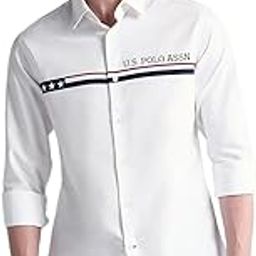 Mens White Solid Collared Neck Long Sleeve Men's Casual Shirts-image-97