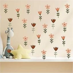 IMAGIVISE 52 pcs Vintage Floral Wall Sticker Classical Flower Designs for Living Room & Bedroom Decor, Living Room Wall Sticker-image-86