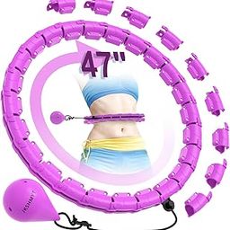 JKSHMYT Weighted Hula Hoops for Adults Weight Loss, Infinity Hoop Fit Plus Size 47 inch 24 Links, Exercise Hoola Hoop Suitable for Women and Beginners-13