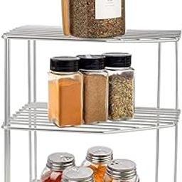 TechSrmaji 3-Tier Stainless Steel Kitchen Organizer Rack – Corner Shelf Rack for Kitchen Storage | Plate & Bowl Holder | Kitchen Steel Rack Stand for Sink, Slab, and Cabinet-7