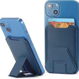 Mizi Magnetic Card Wallet Holder for Apple Magsafe, Phone Stand & Card Holder for Apple iPhone 15/14/13/12 Series - Blue-16