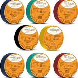 Astral Resitape PVC insulation tape Fire-Retardant Resistance to moisture, Acid & Alkalies Excellent Elasticity & Durability Strong Grip & Adhesion 6 mtr tape X 17mmX0.125 mmx 10 pcs-Black-image-47