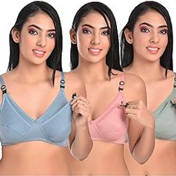 Women's Non Padded Cotton Maternity Bra (Pack of 3)-image-52