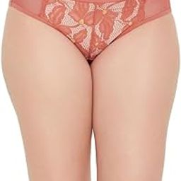Women's Lace Low Waist Outer Elastic Bikini Panty - Orange-picture-30