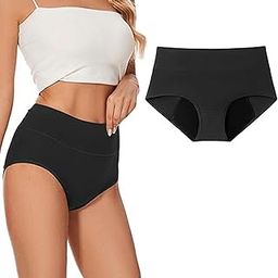 ™ Womens Menstrual Period Panties,Soft Postpartum Underwear Women Briefs,Ladies Comfort Breathable Underpants Panties Leakproof Heavy Flow Period Underwear for Women & Girls Black-picture-2