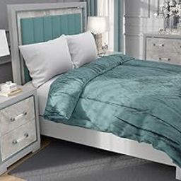 MORADO 190 GSM Flannel Super Soft Warm Single Bed Quilt Cover/Duvet Cover/Rajai Cover/Blanket Cover for Winters with Zipper - 60x90 Inches, Sea Green-image-77