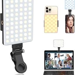 Adofys LED Portable Selfie Light Video Conference Lighting with Clip & Camera Tripod Adapter Rechargeable 2000mAh CRI 95+, 3 Light Modes for Phone iPhone Webcam Laptop Photo-9