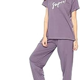 Printed Round Neck Half sleeves Co-ord set Tracksuit For Women-image-85