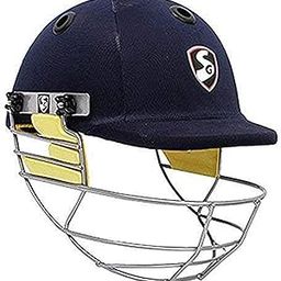 SG BLAZETECH Cricket Helmet | Navy Blue | Size: Medium | For Men & Boys | Adjustable Steel Grill | Back Support Strap | Lightweight approx 450g-10