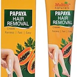 Multani Naturals Papaya Hair Removal Cream | Exfoliating formula Enriched with Papaya Fragrance and Vitamin E | Painless, Easy, and Effective Hair Removal for Men and Women | 30 ml-10