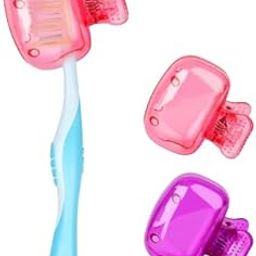 KP BROTHERS 3 pcs Travel Toothbrush Head Covers Toothbrush Protector Cap Brush Pod Case Protective Portable Plastic Clip for Household Travel, Business, School, Bathroom, Camping (Multicolor)-image-27