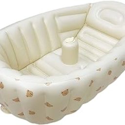 MYADDICTION Inflatable Baby Bathtub Cartoon Baby Shower Pool for Garden Outdoor Backyard Bear Head-picture-21