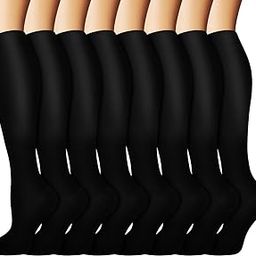 3 Pairs Knee High Graduated Compression Socks For Women and Men - Best Medical, Nursing, Travel & Flight Socks - Running & Fitness - 15-20mmHg-image-79
