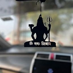 NJ VILLA Acrylic Mahakal Writing Design Hand Crafted Dream Catcher/Shivji Car Hanging/Mahakal Theme Car Decor/Car Decor/Car Hanging Accessories (Shiva)-image-25