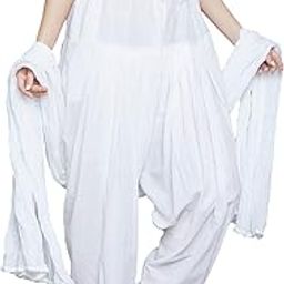 Women's Cotton Plain Patiala Salwar with Dupatta Set || Premium Cotton Patiala Salwar (Pants) for Women (Free Size)-image-65