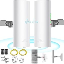Wireless Bridge, 5.8G Outdoor Point to Point Access PTMP WiFi PTP Network 300Mbps CPE 3KM Transmission Distance 12DBi High Gain Antenna 24V PoE Power Supply 2 Pack-7