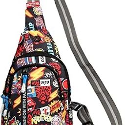 Polyester Waist Pack Travel Handy Hiking Zip Pouch Document Money Phone Belt Sport Bag for Men and Women and Adult | Multicolor | FKH Chester Printted Bag-image-19
