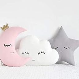 Soft Plush Moon Star Cloud Pillows – Cute Decorative Cushion Toys for Baby Room, Bed & Sofa (Set of 3)-picture-32