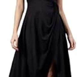 Elegant Women's Black One-Shoulder Dress | Stylish Sleeveless Asymmetrical High-Low Hemline | Party Dress, Weddings, and Special Occasions-image-28