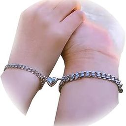 Hand In Hand Bracelets Stainless Steel Matching Promise Best Friend Magnetic Couple Bracelets For Women Men Gift-image-84