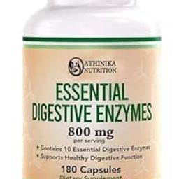 Digestive Enzymes - 800mg Blend of All 10 Most Essential Digestive and Pancreatic Enzymes (Amylase, Lipase, Bromelain, Lactase, Papain, Protease, Cellulase, Maltase, Invertase)-image-90