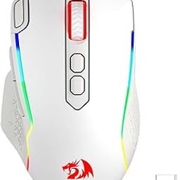 Redragon M810 Pro Wireless Gaming Mouse, 10000 DPI Wired/Wireless Gamer Mouse w/Rapid Fire Key, 8 Macro Buttons, 45-Hour Durable Power Capacity and RGB Backlit for PC/Mac/Laptop-0