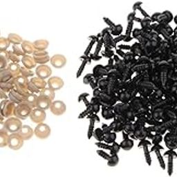 LOOM TREE® 200pcs Assorted PVC Colorful Safety Eyes for Toy Doll Craft DIY| Multi-Purpose Craft Supplies | Crafting Pieces | Wiggle Eyes-image-61