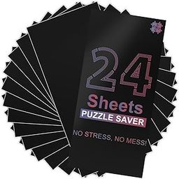 Puzzle Glue Sheets for 4 X 1000 Puzzles, 24 Sheets Black Puzzle Saver, Peel and Stick Puzzle Saver, No mess puzzle glue sheets and frame to store your finished 2000, 1000, 500 puzzle-21