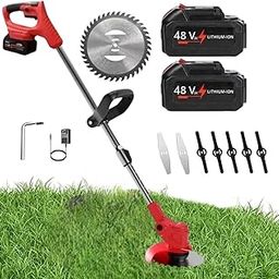 FEXMY Electric Wireless Rechargeable Edge Cutter 48V Cutting Width 3-in-1 Mower & Trimmer Adjustable Height 3 Blade Types Lightweight & Portable Lawns & Gardens for Home Garden, Lawn, Yard-21
