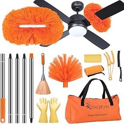 CALBEAU Ceiling Fan Cleaner Duster with 60 inch Extension Pole, Dusters for Cleaning High Ceiling Fan Blades, Cobweb Duster with Extension Pole, Duster Kit with Storage Bag-image-36