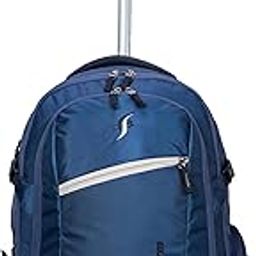 Polyester Laptop Trolley inline_skate_wheel Wheeler Soft Backpack (Navy Blue & Lt Grey Zip), 45 Liter Dimention in inch, H 20 X W 13 X D 9, Medium-image-30