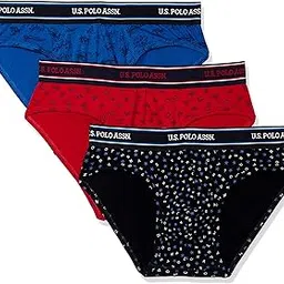 u.s. polo assn. Mens All Over Print Cotton Spandex I615 Briefs - Pack of 3-picture-16