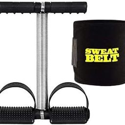 CONSONANTIAM Tummy Trimmer Single Spring Black (With Sweat Slim Belt) Fat Burner, Weight Loss Home Gym Exerciser. Fitness Equipment-0