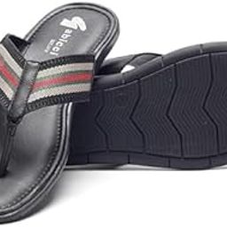 Mens Thong Slipper, Slip On Entry, (Size 40-45), Top Grain Leather, Casual Lounging Slipper, TPR Sole, Flat Heel, Sandy Trim Toe Post-picture-24