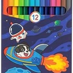 KALRA MAGIC® Finish Vibrant Break-Resistant Non-Toxic Set Pencil Drawing Multicolor Cores Soft with Pigments Rich 12 Color Artist Professional Projects Craft & School for Ideal Pencils (Blue)-image-41