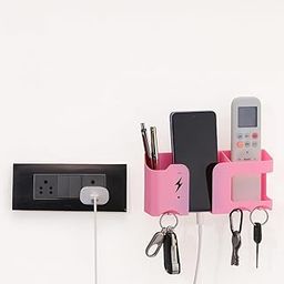 ZEKTO Wall Mount Mobile Stand Holder | Multipurpose Plastic Phone Charging Station with Cable Organizer | Multiple Colours | Compatible with All Phones | Ideal for Home & Office Use-image-72