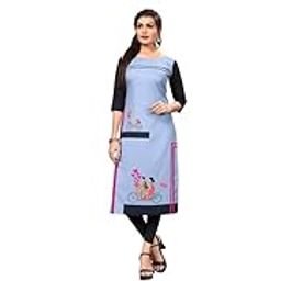 Crepe Digital Printed Kurti for Women – Stylish & Comfortable (Kidzpie_725 XL 3) Multicolour-picture-33