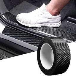 Waafy Car Sticker Carbon Fiber Rubber,Entry Guard Protector Strip Car Door Sill Protector,Bumper Door Guard Scuff Plate Protectors Tape Anti-Scratch Step 5 M Polyvinyl Chloride (5Cm X 5Meter) (1)-image-87