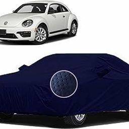 Sulfar 100% Waterproof Car Body Cover Compatible with Mirror for Volkswagen Beetle (Triple Stitched, Full Bottom Elastic, Blue-TB)-image-21
