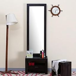 Wood Dressing Table with Mirror and Storage, Dressing Table Bedroom Furniture, Dressing with Drawer and Shelve, Makeup Vanity Dressing Table,Wooden Dressing Table, Walnut Finish-10
