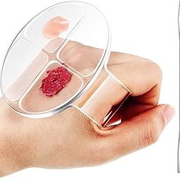 MAYCREATE® Hand Makeup Spatula Mixing Makeup Palette Set, 4-Grid Acrylic Foundation Spatula for Makeup, Professional Nail Art Manicure Palette Clear Mixing Palette for Makeup or Artist-7
